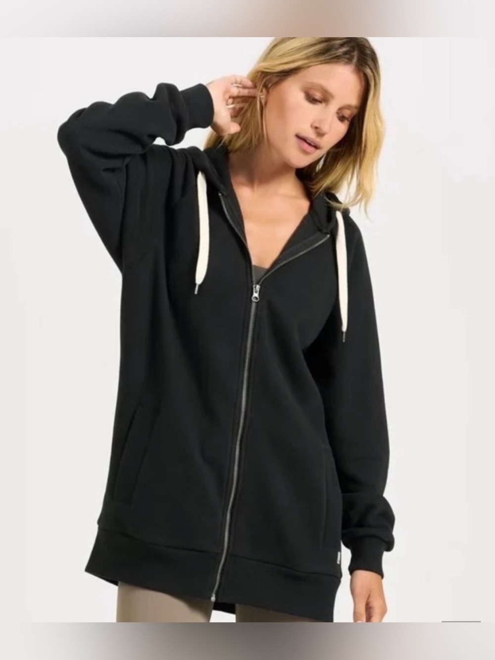 Vuori | Restore Black Heather Full Zip-Up Oversized Hoodie Women’s Small